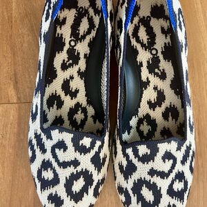 Rothy’s Leopard Knit Slip-On Flats - Black & Cream size 7.5